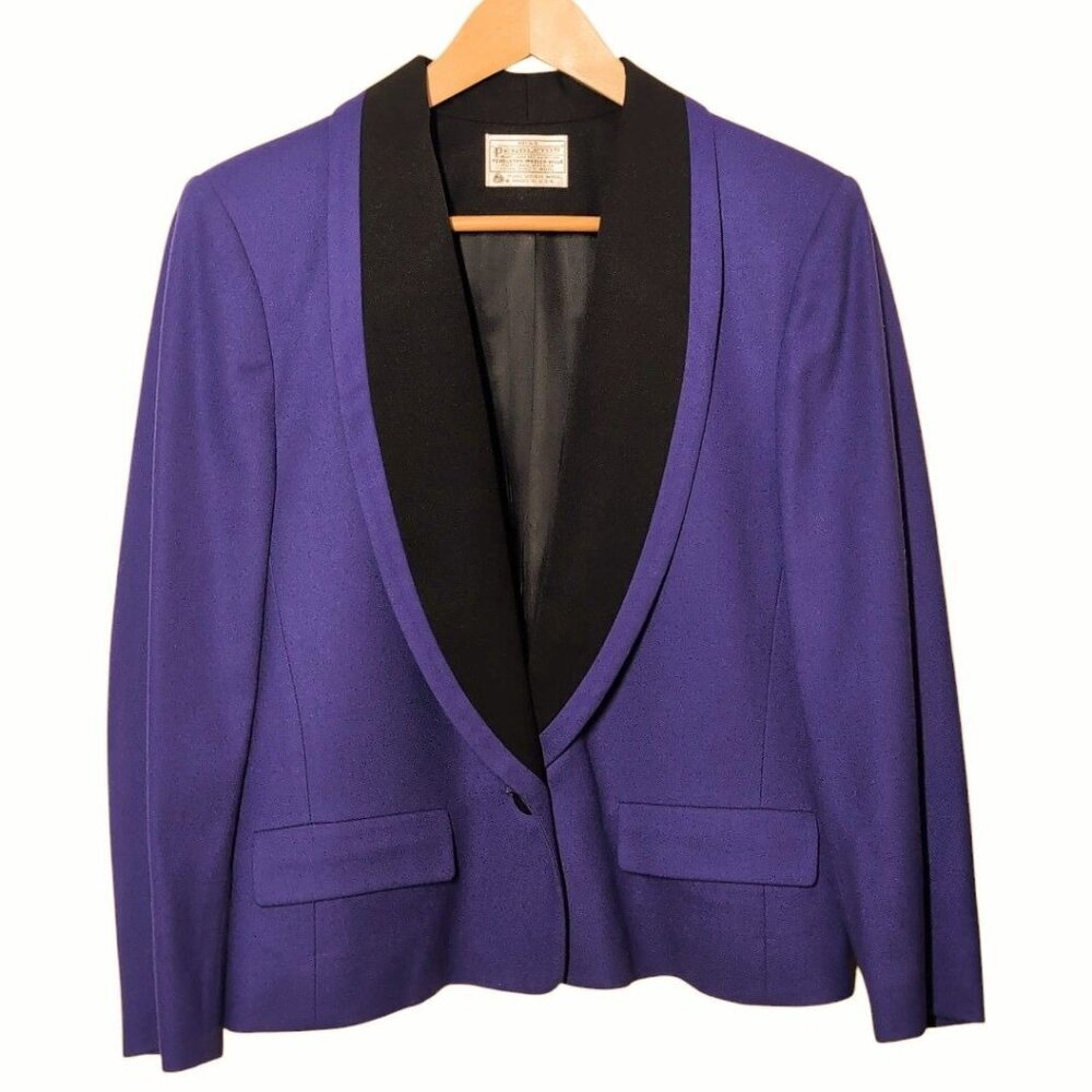 Pendleton Vintage Wool‎ Blazer Purple Womens Size 10 Made in USA